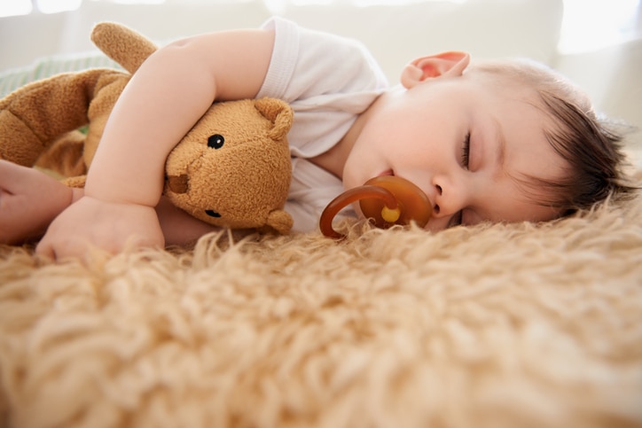 Cropped shot of an adorable baby boy taking a nap