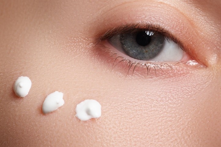 skincare products layering, step 4 eye cream