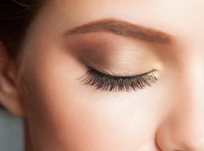 Closeup of woman eye with beautiful makeup