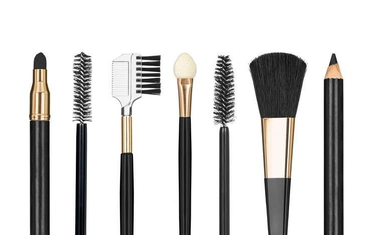 Tools for make-up isolated on white background