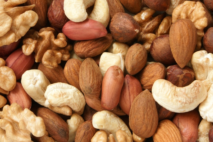 Nuts mixed, for backgrounds or textures