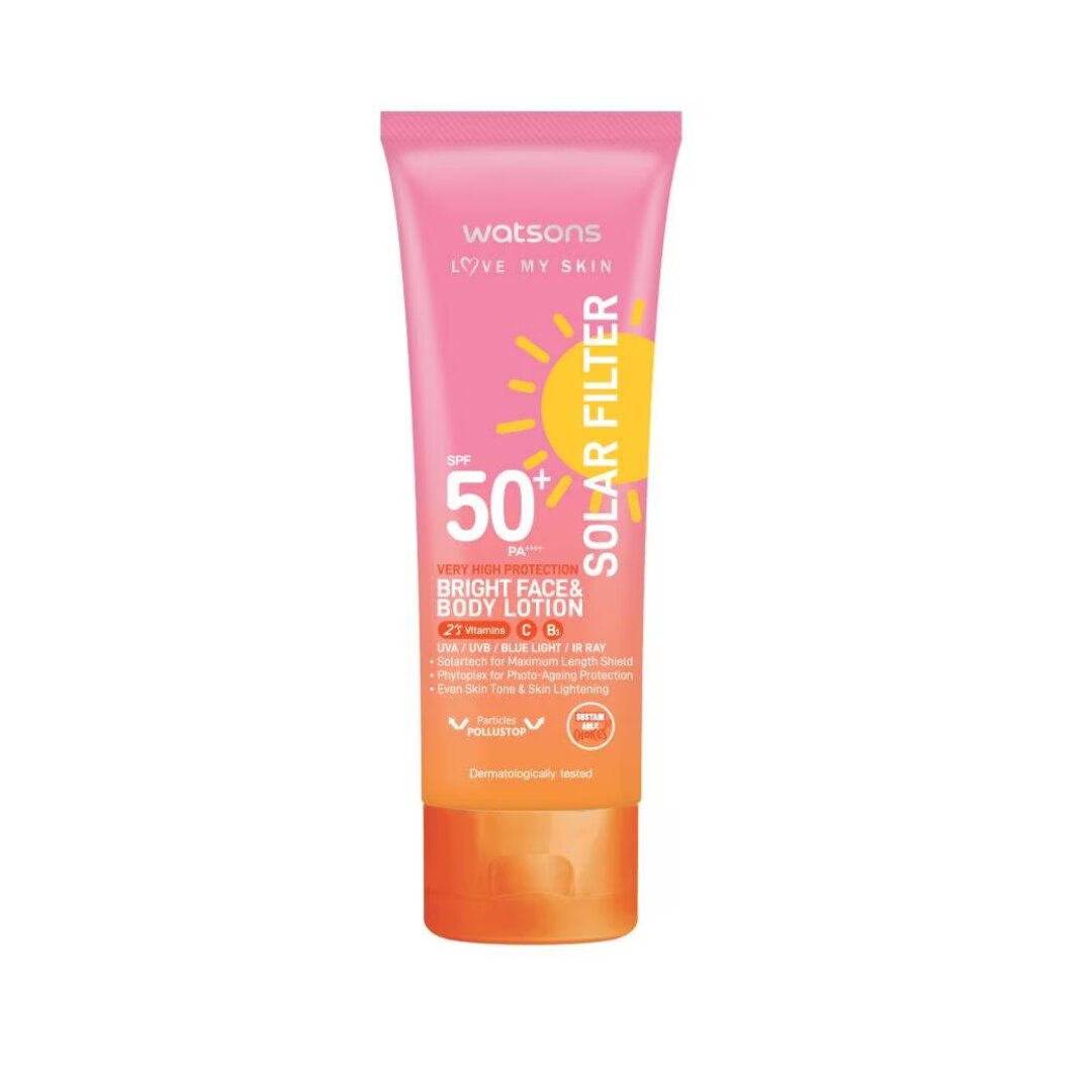 Watsons Love My Skin Solar Filter Very High Protection Bright Face & Body Lotion SPF50+ PA++++