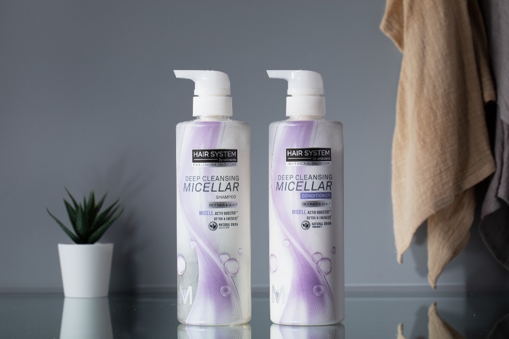 Oily hair & scalp: Micellar Botanical Deep Cleansing Shampoo & Conditioner