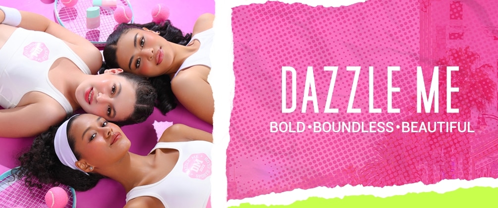 Dazzle me, cosmetics, lipstick, lip balm, setting spray, blush on, foundation