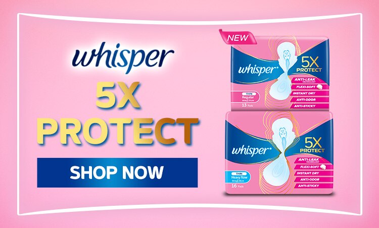 whisper, sanitary napkin, period, long napkin, heavy flow napkin