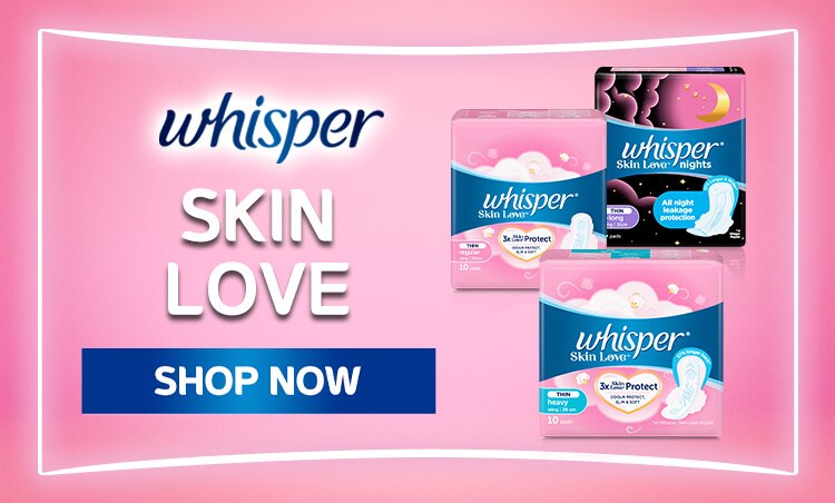 whisper, sanitary napkin, period, long napkin, heavy flow napkin