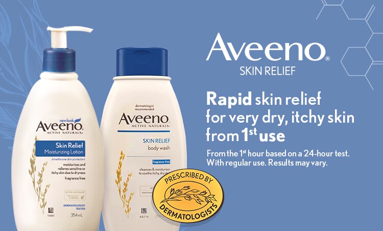 aveeno, skin relief, dry and itch skin, lotion