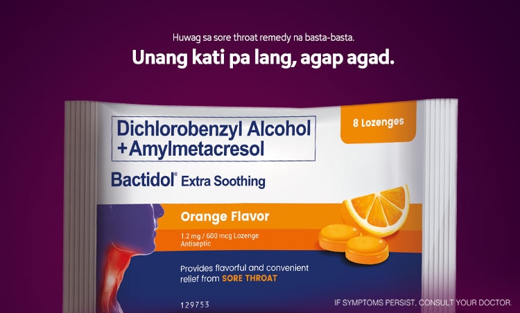 bactidol, lozenges, sore throat, unilever