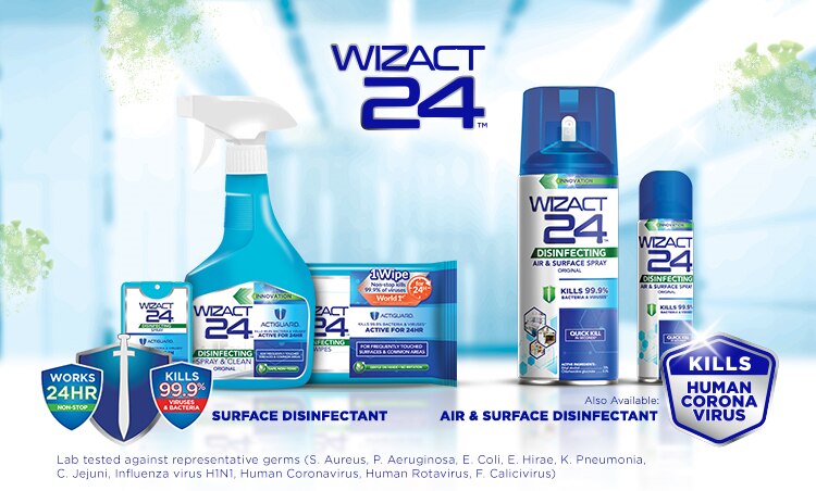 wizact 24, disinfectant, wipes
