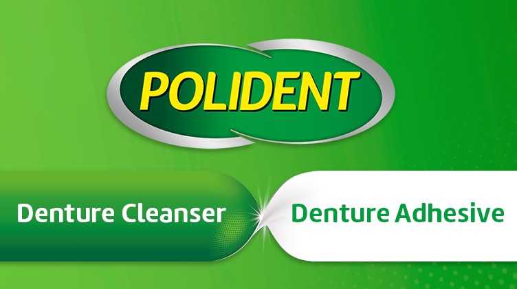polident, denture adhesive, denture cleanser