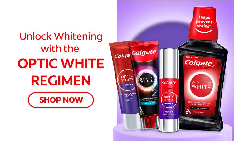 colgate, optic white, teeth whitening, toothpaste, purple serum