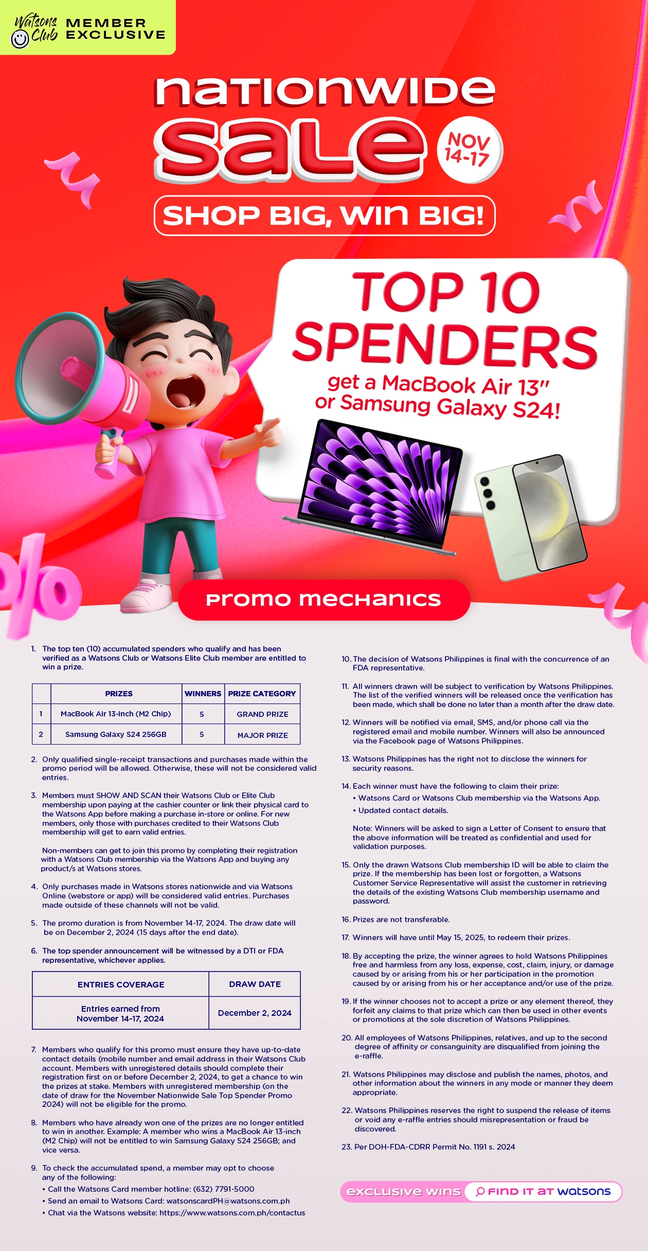 top spender, nationwide, sale