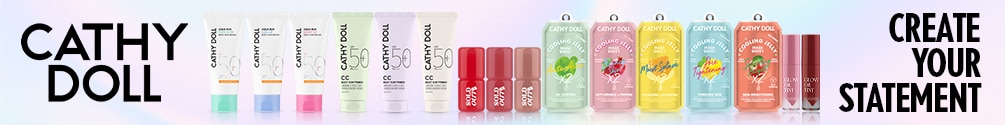 cathy doll, beauty to go, cathy doll cosmetics, sun care, underarm care, facial cleanser, lip care, lip tint, hand mask, face mask image