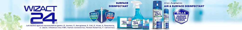 wizact 24, disinfectant, wipes