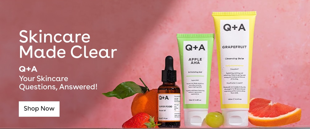 q+a, q+a skincare, Gentle Exfoliating Cleanser, facial serum, body wash, moisturizer, exfoliating gel, sunscreen