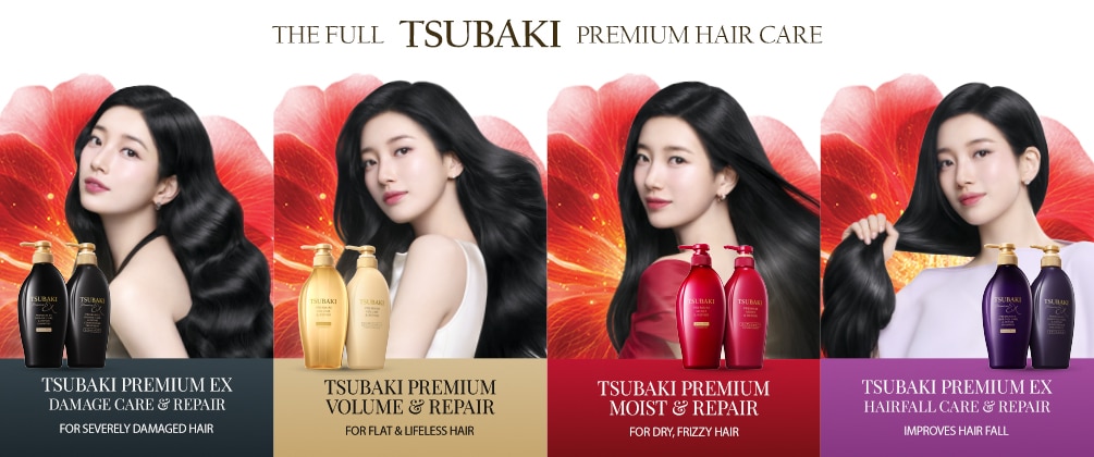 tsubaki, japan salon shampoo, conditioner, anti-hair fall, frizzy hair, damage repair
