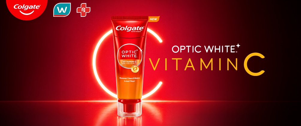 colgate, optic white, teeth whitening, toothpaste, vitamin c toothpaste