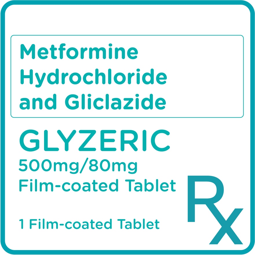 Gliclazide 80 Mg Metformin 500 Mg GLYZERIC, Glyzeric Metformin 500mg + Gliclazide 80mg 1 Tablet