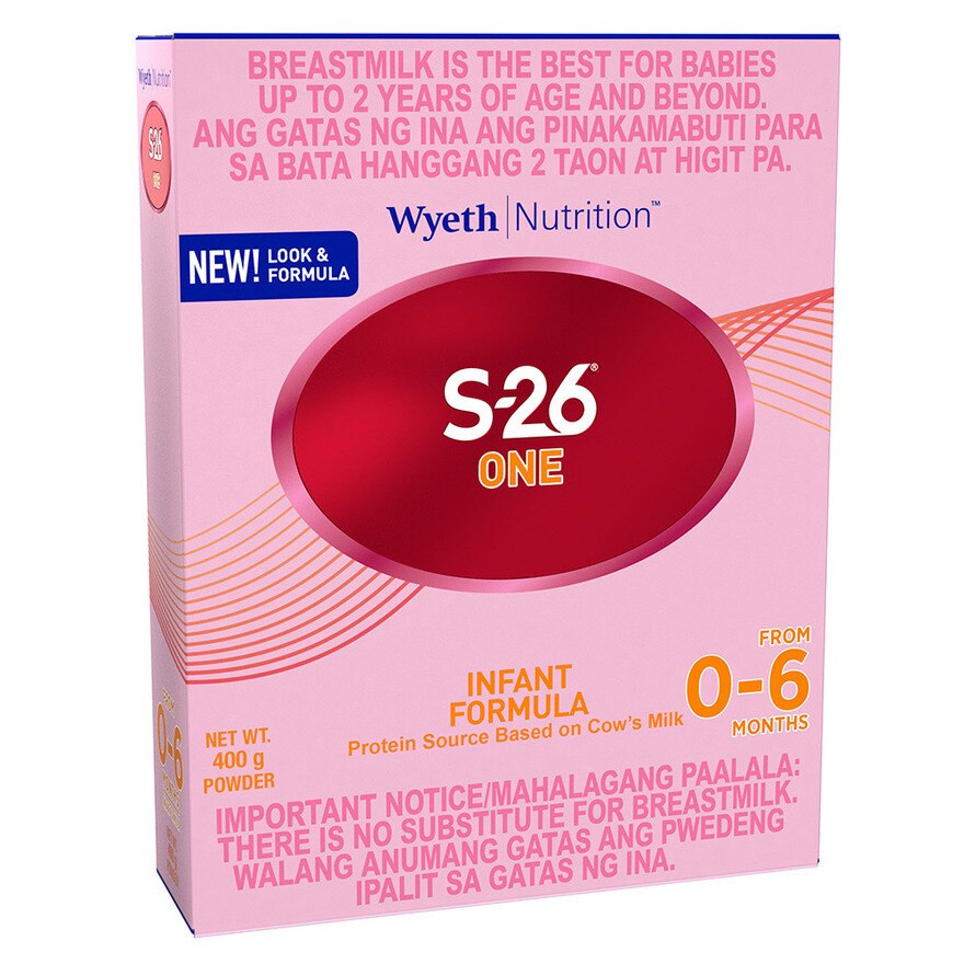 S26, ONE Infant Formula For 0-6 Months 400g Box | Watsons Philippines 0 6 months milk