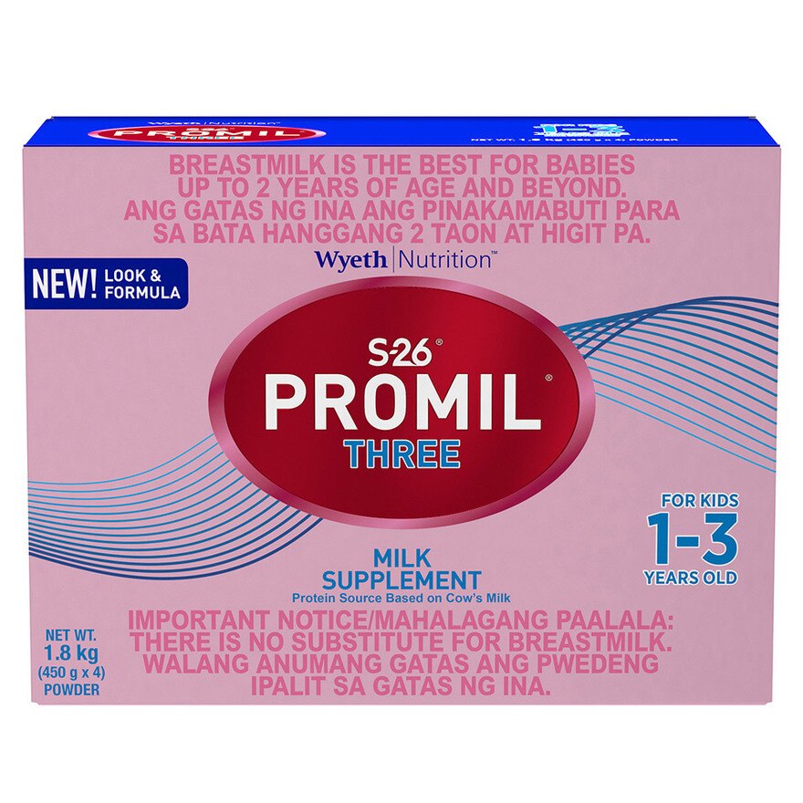 S26, PROMIL® THREE Milk Supplement For Kids 1-3 Years Old Bag in Box 1. ...