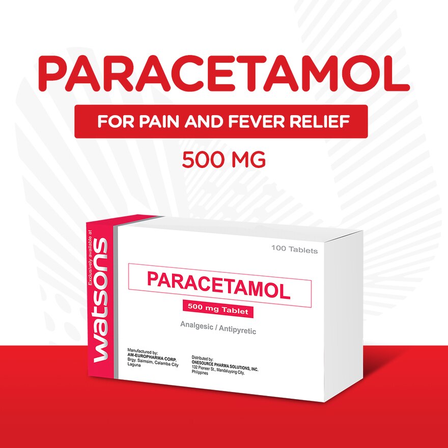 Watsons Paracetamol 500mg Tablets 1 Tablet Watsons Philippines