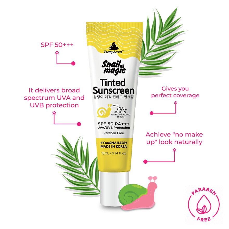PRETTY SECRET, Snail Magic Tinted Sunscreen 10ml | Watsons Philippines fairy skin sunscreen watsons