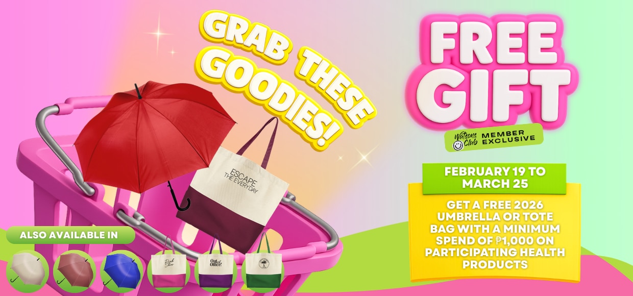 free gift, watsons free gifts, free tote bag, free umbrella, freebie