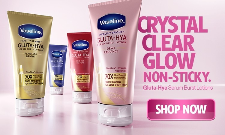 vaseline, serum lotion, gluta-hya serum burst lotion
