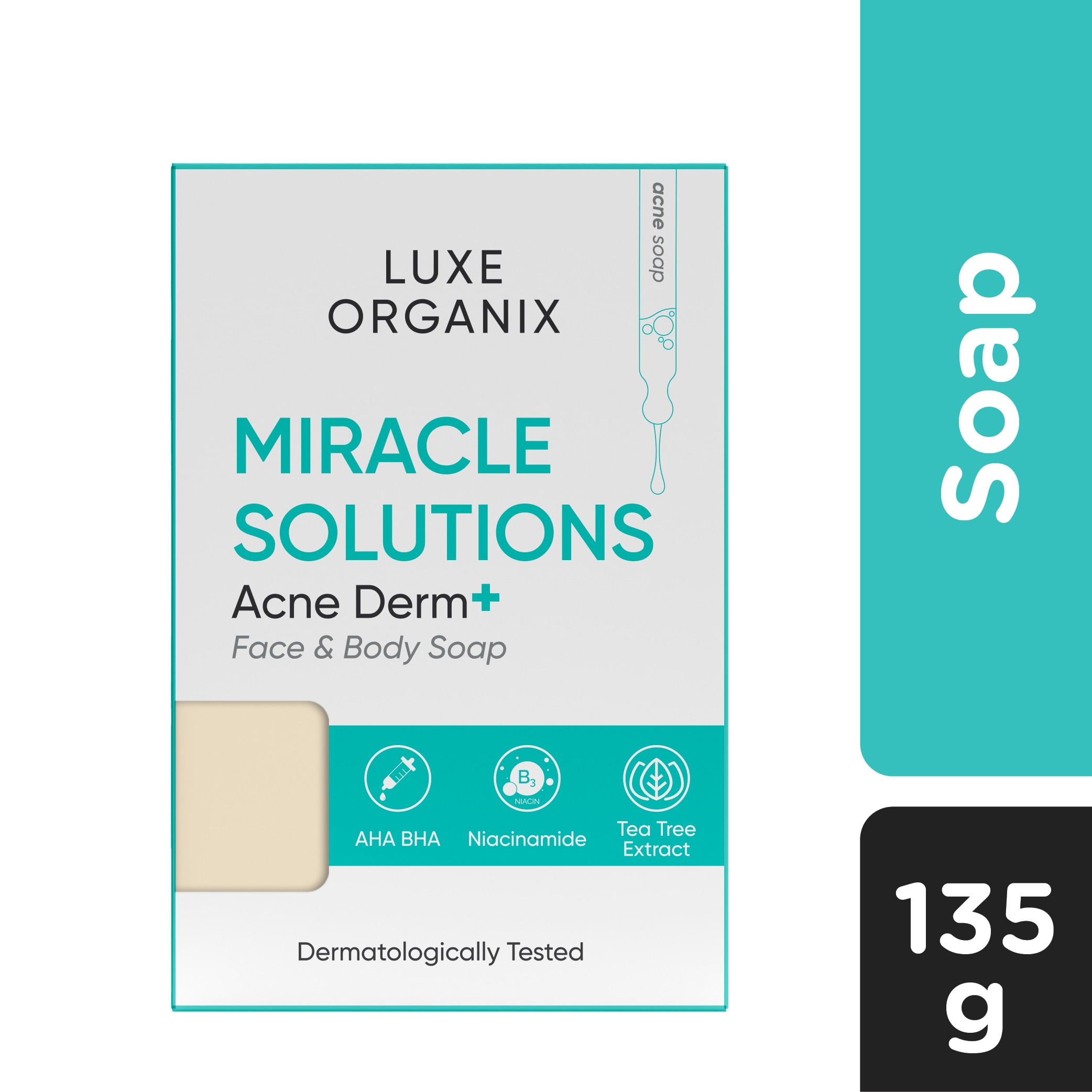 LUXE ORGANIX, Luxe Organix Miracle Solutions AHA/BHA Soap For Face ...