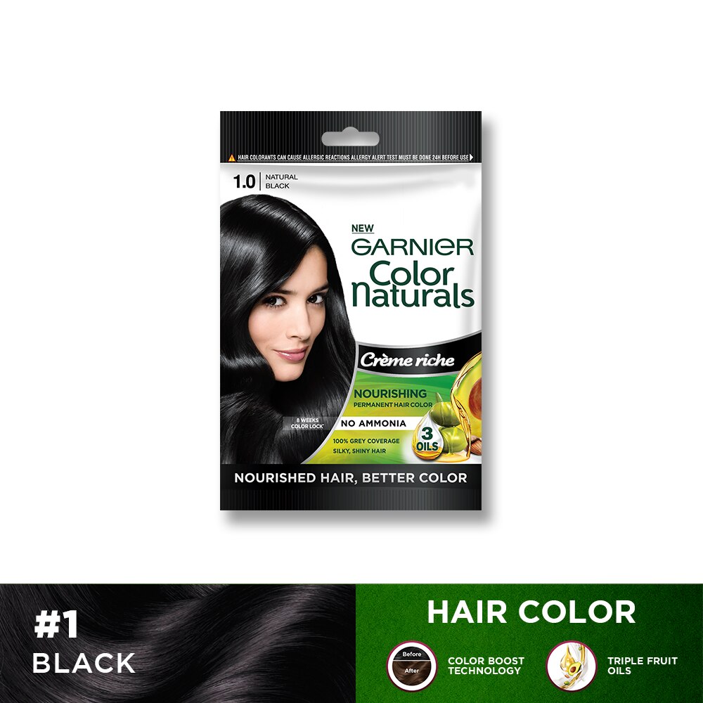 GARNIER, Color Naturals Long Lasting Hair Color - 1 Black 30ml | Watsons Philippines GARNIER, Color Naturals Long Lasting Hair Color - 1 Black 30ml | Watsons Philippines