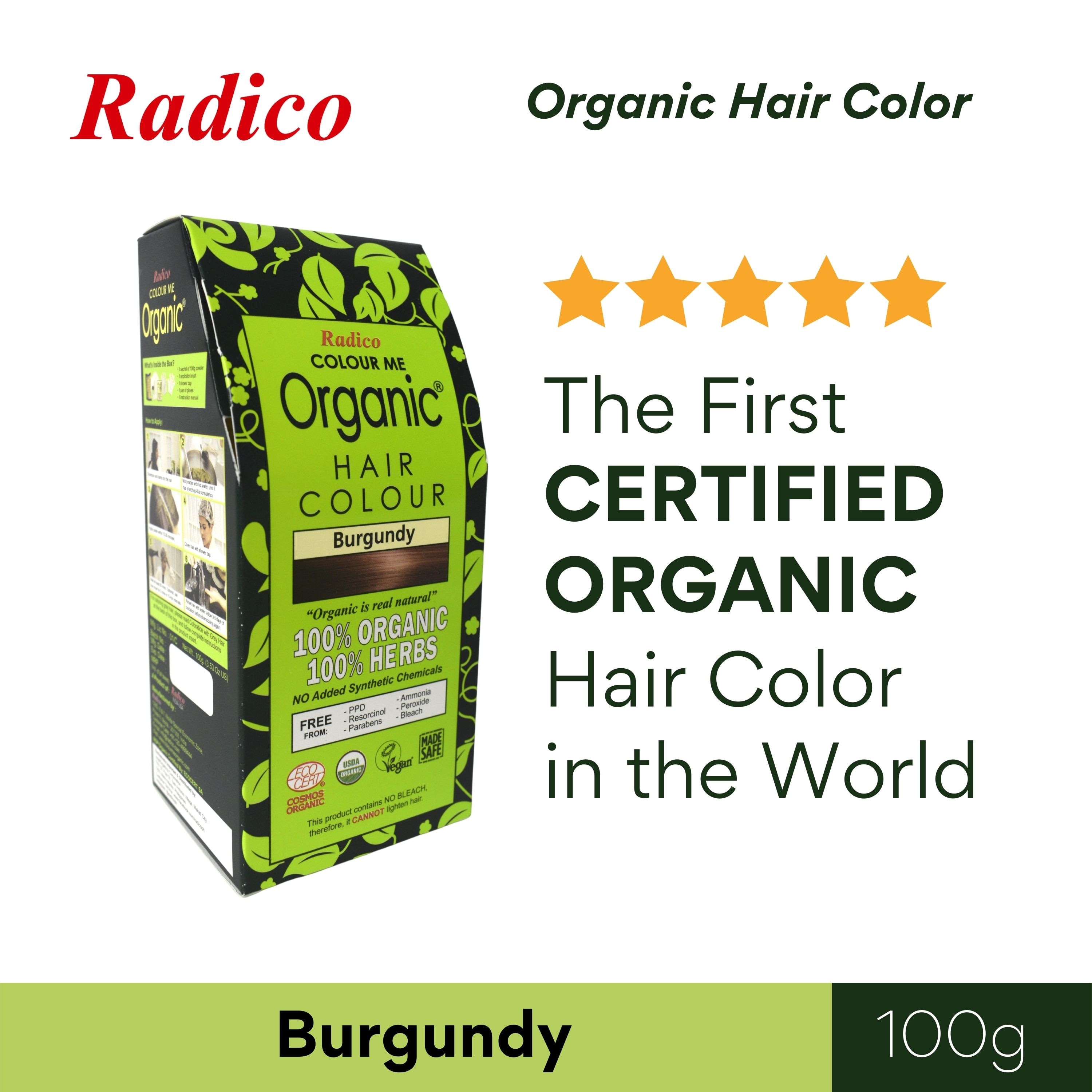 RADICO, Colour Me Organic Hair Color - Burgundy 100G | Watsons Philippines RADICO, Colour Me Organic Hair Color - Burgundy 100G | Watsons Philippines
