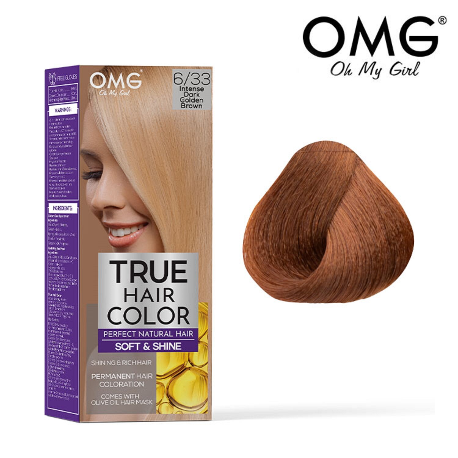 OMG, True Hair Color 60ml - 6.33 Intense Dark Golden Brown | Watsons  Philippines